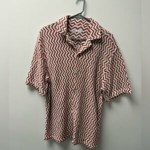 Zara Red and White Zigzag Men's Shirt
